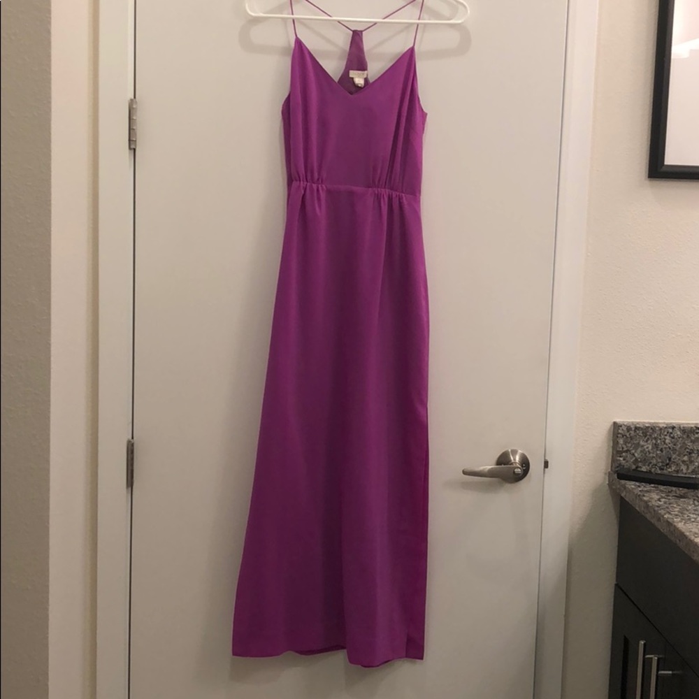 NWT J. Crew Fuchsia Lined Maxi Dress Sz 0 Wedding